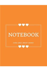 Notebook Extra Large: Bright Orange: Notebook 8.5 X 11: Notebook 400 Pages