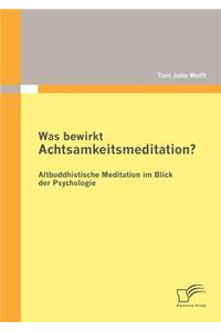 Was bewirkt Achtsamkeitsmeditation? Altbuddhistische Meditation im Blick der Psychologie