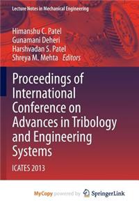 Proceedings of International Conference on Advances in Tribology and Engineering Systems