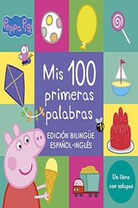 Peppa Pig. Libro de carton con solapas - Mis 100 primeras palabras: Edicion bilingue espanol-ingles