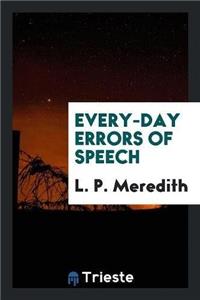 Every-Day Errors of Speech