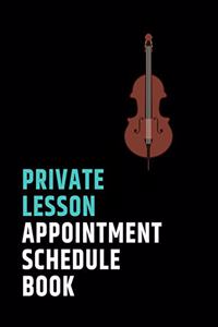 Private Lesson Appointment Schedule Book