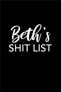 Beth's Shit List