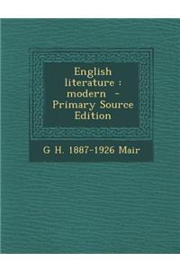 English Literature: Modern