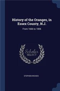 History of the Oranges, in Essex County, N.J.