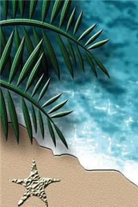 Journal Stylized Beach Scene Shoreline Ocean Sand Starfish