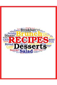 Personalized Blank Cookbook for Organizing Recipes in Sections