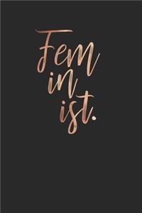 Feminist Minimal 120 Page Notebook Lined Journal Beautiful Rose Gold Cover for Feminists