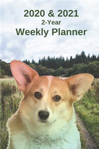 2020 & 2021 Weekly Planner - Two Year Appointment Book Gift - Two-Year Agenda Notebook for Welsh Corgi Dog Owners
