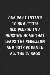 One Day I Intend to Be a Little Old Person in a Nursing Home That Leads the Rebellion and Puts Vodka in All the IV Bags