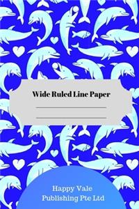 Cute Dolphin Theme Wide Ruled Line Paper