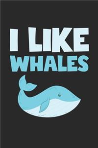 I Like Whales Notebook - I Like Whales Gift - Vintage Whale Lover Journal - Animals Diary for Whale Lovers Zookeepers And Animal Attendants