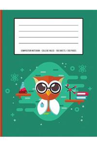 Cute Owl Periodic Table Chemistry Composition Notebook