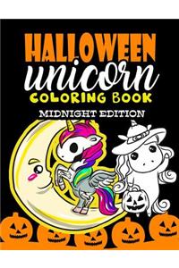 Halloween Unicorn Coloring Book Midnight Edition