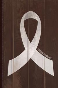 Lung Cancer Awareness Ribbon Journal Notebook: Blank Lined Ruled for Writing 6x9 110 Pages