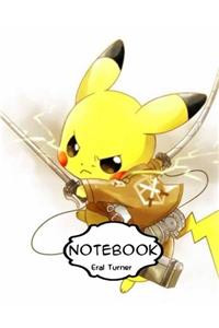 Notebook Journal: Pikachu Aot: Pocket Notebook Journal Diary, 120 Pages, 8.5 X 11 (Dot-Grid, Graph, Lined, Blank Notebook Journal)