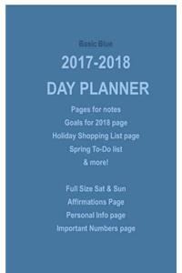 Basic Blue 2017-2018 Day Planner