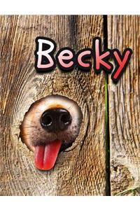 Becky: Personalized Discreet Internet Website Password Organizer, Large Print Book, 8 1/2