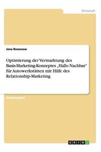 Optimierung der Vermarktung des Basis-Marketing-Konzeptes 