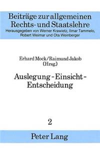 Auslegung - Einsicht - Entscheidung