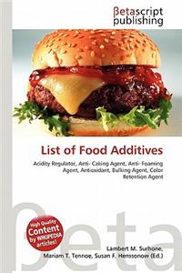 List of Food Additives