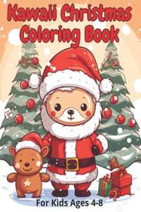 Kawaii Christmas Coloring Book for kids ages 4-8