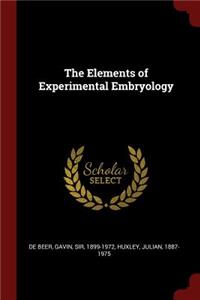 The Elements of Experimental Embryology