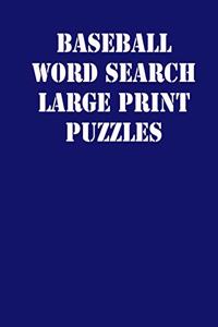 Baseball Word Search Large print puzzles