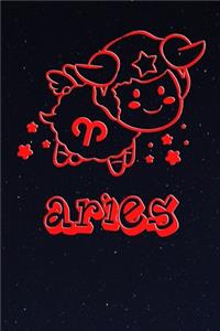 Aries - My Cute Zodiac Sign Notebook: Horoscope Notepad for Kids - 120 Pages, blanc lined, 6" x 9" - Astrology Drawing Pad, Diary