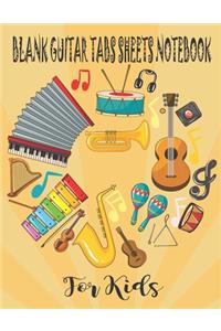 Blank Guitar Tabs Sheets Notebook for Kids