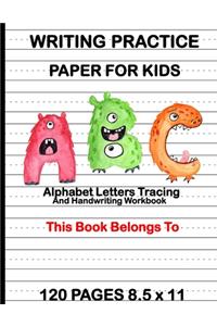 Writing Practice Paper for Kids