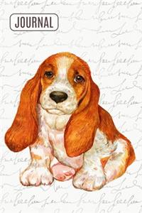 Lined Journal Notebook Basset Hound Puppy