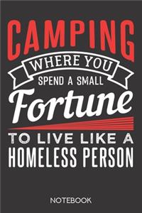 Camping - where you spend a small fortune to live like a homeless person