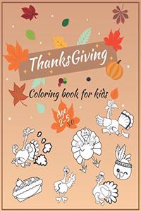 Thanksgiving Coloring Book For Kids Ages 2-5