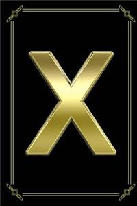 X: Gold Entrepreneur Journal Monogram Letter X ( 6 x 9 blank line 150 pages)