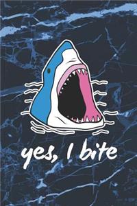 Yes, I Bite: Funny Shark Bullet Journal 150 Dotted Page 6x9 Notepad Great Gift Idea