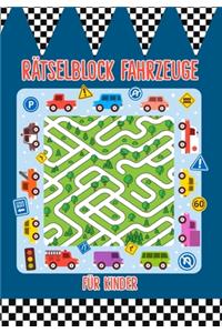 Rätselblock für Kinder Fahrzeuge
