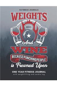 One Year Fitness Journal with Weightlifting and Cardio Log