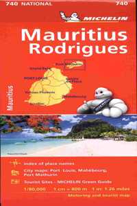 Michelin Mauritius Rodrigues Road and Tourist Map 740
