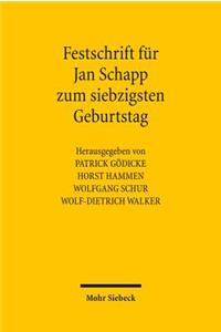 Festschrift Fur Jan Schapp Zum Siebzigsten Geburtstag