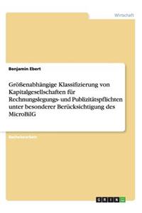 Größenabhängige Klassifizierung von Kapitalgesellschaften für Rechnungslegungs- und Publizitätspflichten unter besonderer Berücksichtigung des MicroBilG