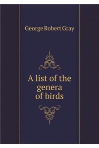 A list of the genera of birds