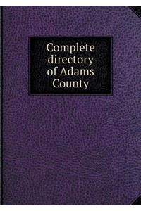 Complete Directory of Adams County