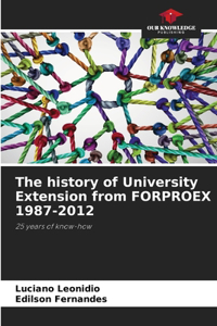 history of University Extension from FORPROEX 1987-2012