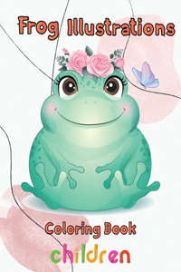 Frog illustrations Coloring Book Children