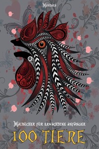 Malbücher für Erwachsene Anfänger - Mandala - 100 Tiere