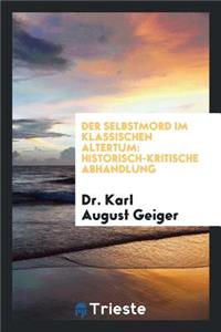 Der Selbstmord Im Klassichen Altertum