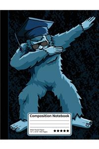 Dabbing Yeti Graduate Wearing Sunglasses Bigfoot Composition Notebook