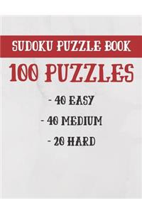 Sudoku Puzzle Book 40 Easy 40 Medium 20 Hard