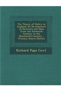 The Theory of Poetry in England